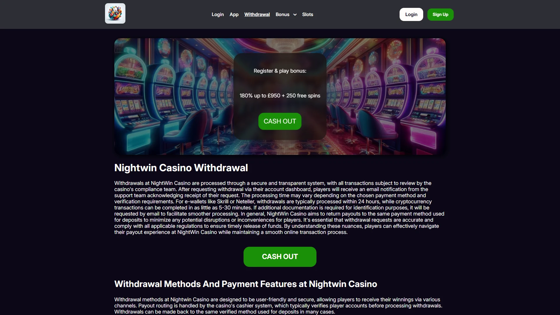 Nightwin payment methods